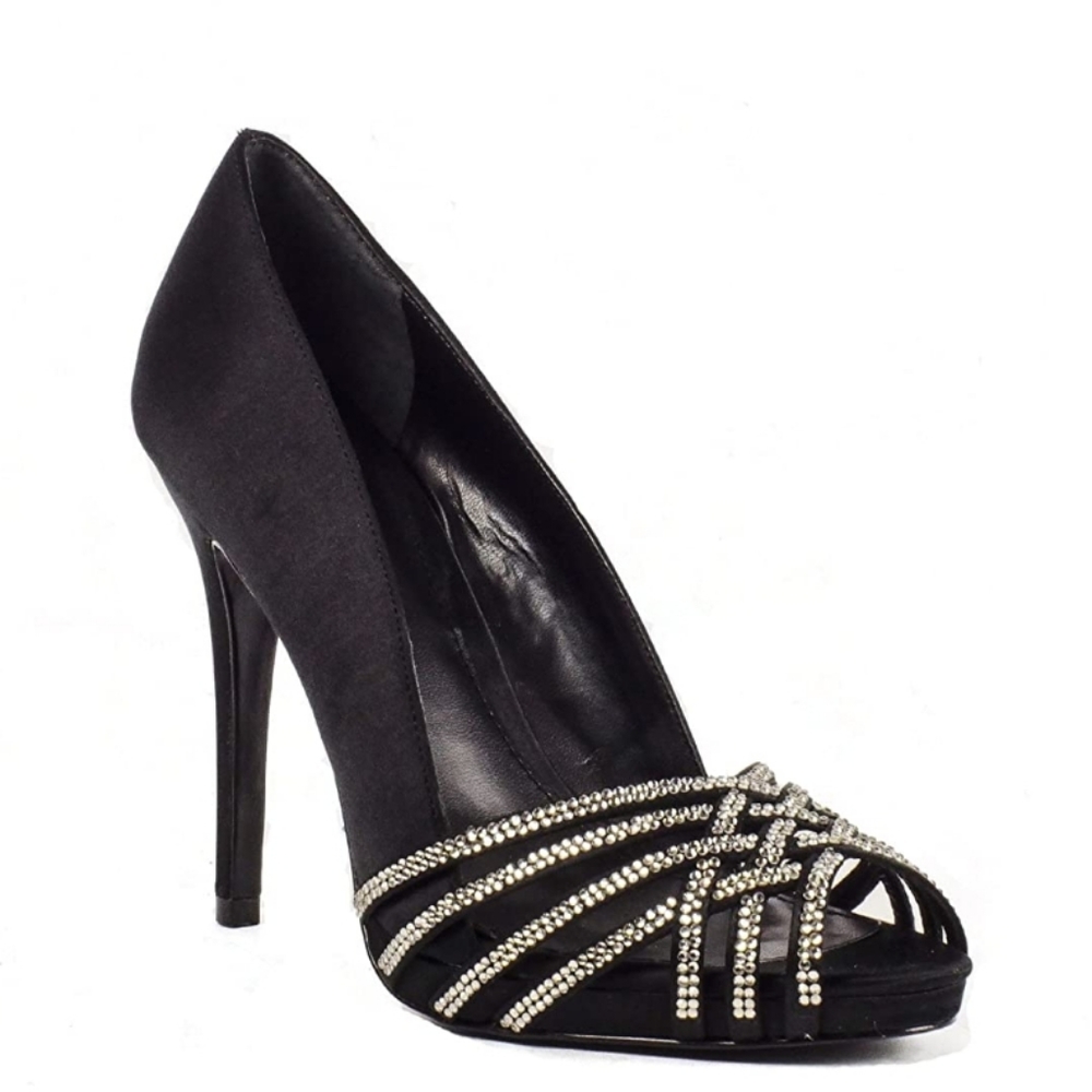 Ralph Lauren Balina black satin pumps 10B - Picture 1 of 8